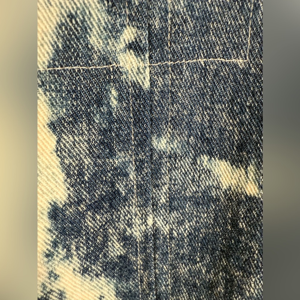Custom Kimono Style Acid Wash Bleached Jean Denim Jacket - Picture 8 of 12
